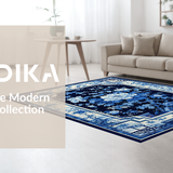 Ultra Soft Area Rug, Non Slip, Stain Resistant, Washable Area Rugs for Living Room, Bedroom, Sophisticated Floral Chinoiserie Aesthetic(Blue)
