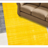 Ultra Soft Area Rug, Non Slip, Stain Resistant, Washable Area Rugs for Living Room, Bedroom, Vibrant Geometric Box Motif(Yellow)