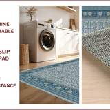 Ultra Soft Area Rug, Non Slip, Stain Resistant, Washable Area Rugs for Living Room, Bedroom, Soft Islamic Design Prayer Mat(Blue)