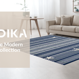 Ultra Soft Area Rug, Non Slip, Stain Resistant, Washable Area Rugs for Living Room, Bedroom, Artful Coastal Themed Composition(Blue)