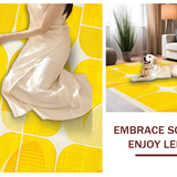 Ultra Soft Area Rug, Non Slip, Stain Resistant, Washable Area Rugs for Living Room, Bedroom, Vibrant Sunny Irregular Aesthetic(Yellow)