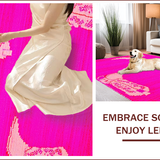 Ultra Soft Area Rug, Non Slip, Stain Resistant, Washable Area Rugs for Living Room, Bedroom, Whimsical Cowgirl Themed Entrance Design(Pink)