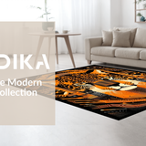 Ultra Soft Area Rug, Non Slip, Stain Resistant, Washable Area Rugs for Living Room, Bedroom, Eclectic Modern Nature Motif(Orange)