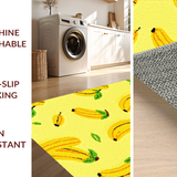 Ultra Soft Area Rug, Non Slip, Stain Resistant, Washable Area Rugs for Living Room, Bedroom, Vivid Tropical Banana Motif(Yellow)