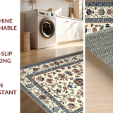Ultra Soft Area Rug, Non Slip, Stain Resistant, Washable Area Rugs for Living Room, Bedroom, Rustic Neutral Petal Design(Beige)
