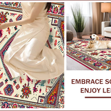 Ultra Soft Area Rug, Non Slip, Stain Resistant, Washable Area Rugs for Living Room, Bedroom, Non Slip Colorful Kitchen Area Rug for Families(White)
