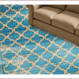 Ultra Soft Area Rug, Non Slip, Stain Resistant, Washable Area Rugs for Living Room, Bedroom, Rustic Spice Tiled Arrangement(Blue)