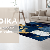Contemporary Gold Swirl Art(Blue)