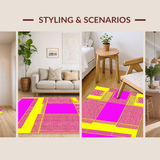 Ultra Soft Area Rug, Non Slip, Stain Resistant, Washable Area Rugs for Living Room, Bedroom, Dynamic Color Pop Design(Yellow)