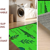 Ultra Soft Area Rug, Non Slip, Stain Resistant, Washable Area Rugs for Living Room, Bedroom, Artistic Textured Animal Shape(Green)