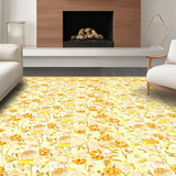 Ultra Soft Area Rug, Non Slip, Stain Resistant, Washable Area Rugs for Living Room, Bedroom, Bright Floral Burst with Contemporary Flair(Beige)