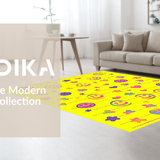 Ultra Soft Area Rug, Non Slip, Stain Resistant, Washable Area Rugs for Living Room, Bedroom, Enchanting Rainbow Smiley Arrangement(Yellow)