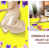 Ultra Soft Area Rug, Non Slip, Stain Resistant, Washable Area Rugs for Living Room, Bedroom, Charming Pastel Floral Medley(Yellow)