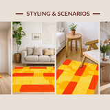 Ultra Soft Area Rug, Non Slip, Stain Resistant, Washable Area Rugs for Living Room, Bedroom, Artful Cookie Motif with Cheerful Hues(Orange)