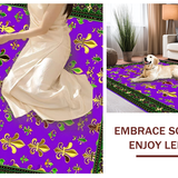Ultra Soft Area Rug, Non Slip, Stain Resistant, Washable Area Rugs for Living Room, Bedroom, Chic Green Medallion Design(Purple)