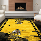Ultra Soft Area Rug, Non Slip, Stain Resistant, Washable Area Rugs for Living Room, Bedroom, Whimsical Yellow Ethnic Style(Gold)