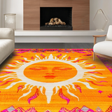 Ultra Soft Area Rug, Non Slip, Stain Resistant, Washable Area Rugs for Living Room, Bedroom, Chic Contemporary Fringed Design(Orange)