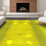 Ultra Soft Area Rug, Non Slip, Stain Resistant, Washable Area Rugs for Living Room, Bedroom, Bright Rustic Garden Geometry(Yellow)
