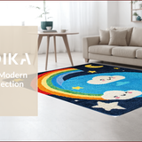 Ultra Soft Area Rug, Non Slip, Stain Resistant, Washable Area Rugs for Living Room, Bedroom, Cute Washable Shaggy Bathroom Area Mat(Blue)
