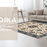 Ultra Soft Area Rug, Non Slip, Stain Resistant, Washable Area Rugs for Living Room, Bedroom, Chic Earthy Floral Motif(Beige)