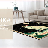 Vintage Dark Green Abstract Art(White)