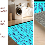 Ultra Soft Area Rug, Non Slip, Stain Resistant, Washable Area Rugs for Living Room, Bedroom, Innovative Abstract Music Vibes(Blue)