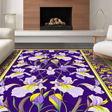 Ultra Soft Area Rug, Non Slip, Stain Resistant, Washable Area Rugs for Living Room, Bedroom, Vibrant Geometric Seasonal Accents(Purple)