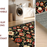 Delightful Low Pile Blooming Design(Black)