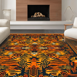 Ultra Soft Area Rug, Non Slip, Stain Resistant, Washable Area Rugs for Living Room, Bedroom, Creative Jungle Vibe Accent(Orange)
