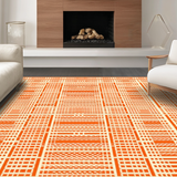 Ultra Soft Area Rug, Non Slip, Stain Resistant, Washable Area Rugs for Living Room, Bedroom, Timeless Earthy Abstract Pattern(Orange)