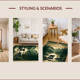Ultra Soft Area Rug, Non Slip, Stain Resistant, Washable Area Rugs for Living Room, Bedroom, Charming Wildlife Motif Cabin Flair(Brown)
