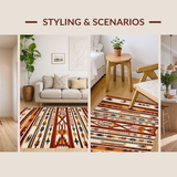 Ultra Soft Area Rug, Non Slip, Stain Resistant, Washable Area Rugs for Living Room, Bedroom, Striking Tiled Pattern in Rich Hues(Brown)