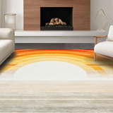 Ultra Soft Area Rug, Non Slip, Stain Resistant, Washable Area Rugs for Living Room, Bedroom, Whimsical Sunburst Gradient Art(Orange)