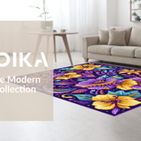 Ultra Soft Area Rug, Non Slip, Stain Resistant, Washable Area Rugs for Living Room, Bedroom, Elegant Symmetrical Seasonal Design(Purple)