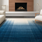 Ultra Soft Area Rug, Non Slip, Stain Resistant, Washable Area Rugs for Living Room, Bedroom, Abstract Gradient Striped Rug(Blue)