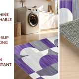 Ultra Soft Area Rug, Non Slip, Stain Resistant, Washable Area Rugs for Living Room, Bedroom, Chic Ogee Motif in Cool Tones(Gray)