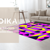 Ultra Soft Area Rug, Non Slip, Stain Resistant, Washable Area Rugs for Living Room, Bedroom, Eclectic Hip Hop Aesthetic Motif(Yellow)