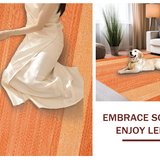 Ultra Soft Area Rug, Non Slip, Stain Resistant, Washable Area Rugs for Living Room, Bedroom, Vibrant Cozy Textured Experience(Orange)