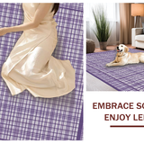 Ultra Soft Area Rug, Non Slip, Stain Resistant, Washable Area Rugs for Living Room, Bedroom, Chic Purple Trellis Motif(Purple)