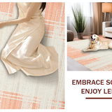 Ultra Soft Area Rug, Non Slip, Stain Resistant, Washable Area Rugs for Living Room, Bedroom, Sophisticated Subtle Stripe Appeal(Orange)