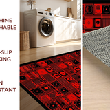 Ultra Soft Area Rug, Non Slip, Stain Resistant, Washable Area Rugs for Living Room, Bedroom, Chic Minimalist Music Note Aesthetic(Red)
