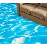 Ultra Soft Area Rug, Non Slip, Stain Resistant, Washable Area Rugs for Living Room, Bedroom, Chic 3D Water-Inspired Motif(Blue)