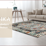 Ultra Soft Area Rug, Non Slip, Stain Resistant, Washable Area Rugs for Living Room, Bedroom, Chic Tribal Medallion Composition(Blue)