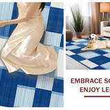 Ultra Soft Area Rug, Non Slip, Stain Resistant, Washable Area Rugs for Living Room, Bedroom, Stylish Minimalist Geometric Lines(Blue)