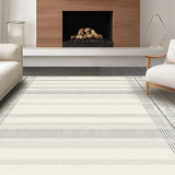 Ultra Soft Area Rug, Non Slip, Stain Resistant, Washable Area Rugs for Living Room, Bedroom, Scandi Inspired Two-Tone Elegance(Beige)