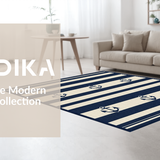Ultra Soft Area Rug, Non Slip, Stain Resistant, Washable Area Rugs for Living Room, Bedroom, Classic Maritime Anchor Pattern(Blue)