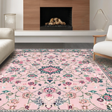 Ultra Soft Area Rug, Non Slip, Stain Resistant, Washable Area Rugs for Living Room, Bedroom, Lush Blush-Infused Rustic Aesthetic(Pink)