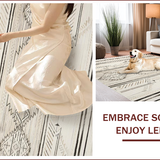 Ultra Soft Area Rug, Non Slip, Stain Resistant, Washable Area Rugs for Living Room, Bedroom, Sophisticated Cozy Chevron Design(Beige)