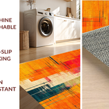 Ultra Soft Area Rug, Non Slip, Stain Resistant, Washable Area Rugs for Living Room, Bedroom, Energetic Modern Artistic Vortex(Yellow)
