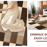 Ultra Soft Area Rug, Non Slip, Stain Resistant, Washable Area Rugs for Living Room, Bedroom, Chic Earthy Checkerboard Aesthetic(Beige)